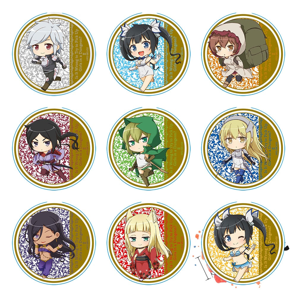 DanMachi Is It Wrong to Try to Pick Up Girls in a Dungeon Anime Hestia Bell Cranel Metal Badge Brooch Pins