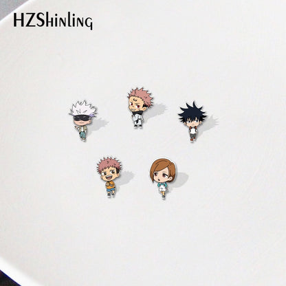 JUJUTSU KAISEN Yuji Gojo Kugisaki Sukuna Megumi Cartoon Anime Acrylic Lapel Pins Badge Resin Epoxy Jewelry Accessories