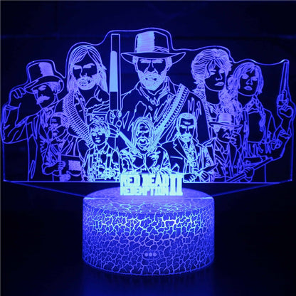 APEX Legends Hero Red Dead Redemption 2 Figure Anime Night Light for Children 3D Acrylic LED Nightlamp Illusion Table Lamp Gifts