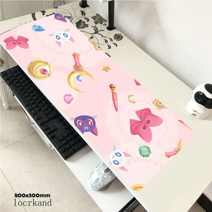 Pink Sailor Moon landscape Silicone Pad to Mouse Gaming Mousepad XL Large Gamer Keyboard PC Desk Mat Computer Tablet Mouse Pad.