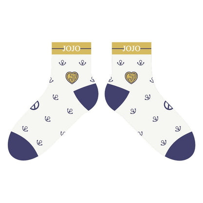 Anime Jojos Bizarre Adventure Bruno Bucciarati Kira Yoshikage Socks Embroider Cartoon Ankle Socks Creative Sock