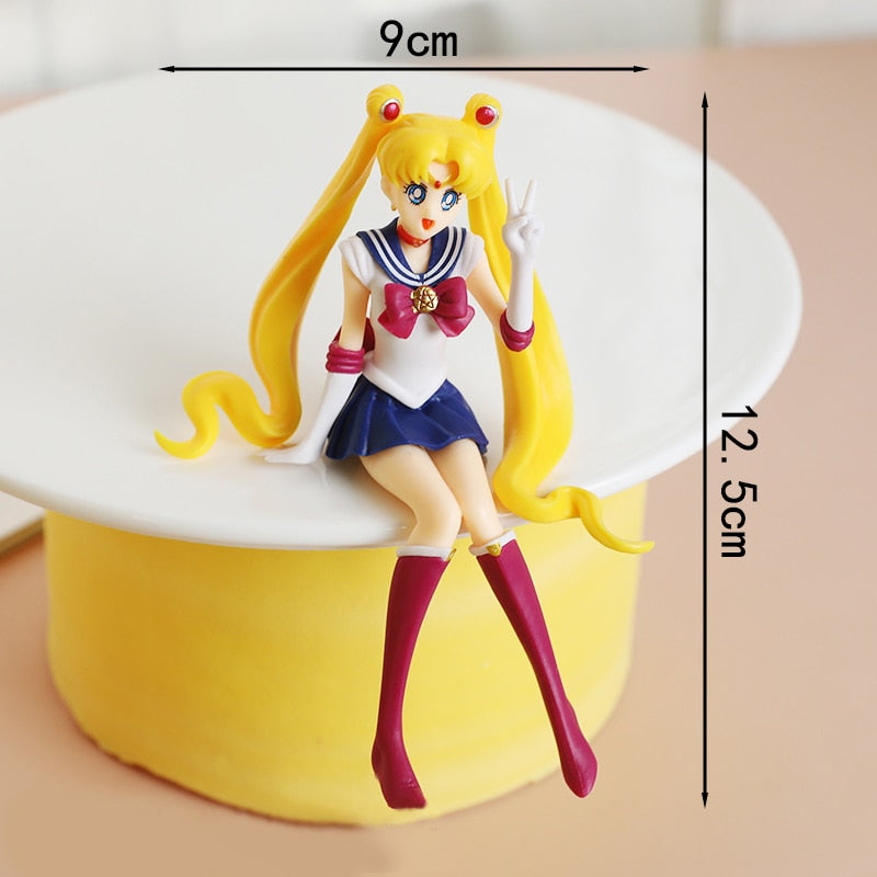 Anime Sailor Moon Wedding dress PVC Action Figure Collection Model Toy Doll Cake Decoration Girl Gift For Birthday Dessert Decor