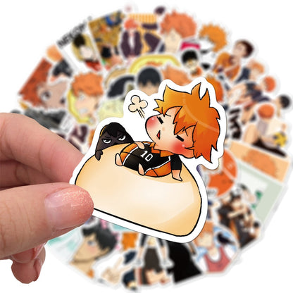 50PCS/set New Haikyuu Stickers Decal to DIY Laptop Phone Guitar Suitcase Skateboard PS4 Toy Anime Haikyuu!! Waterproof Sticker