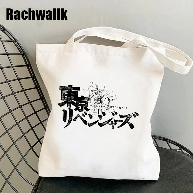 Tokyo Revengers Shopping Bag Graphic Tote Harajuku Shopper Bag Women Canvas Shoulder Bag Female Ulzzang Funny Eco Large-capacity