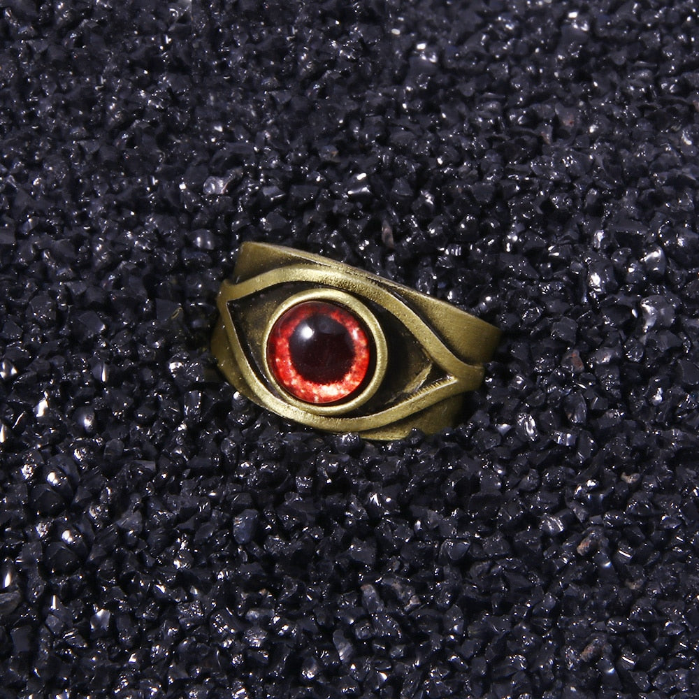 Game Residents Evils 8 Village Ring Red Maroon Eye Cosplay Ring For Men Props Accessories Vintage Jewelry Gift