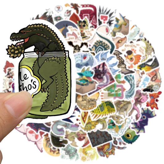 10/30/64PCS Cute Monster Hunter Hot Game Lable Stickers For Skateboard Gift Bicycle Computer Notebook Car Decal Children Toys F3