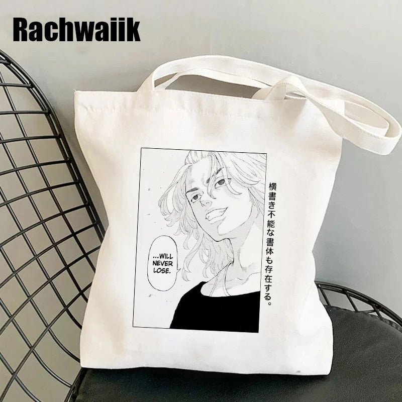 Tokyo Revengers Shopping Bag Graphic Tote Harajuku Shopper Bag Women Canvas Shoulder Bag Female Ulzzang Funny Eco Large-capacity