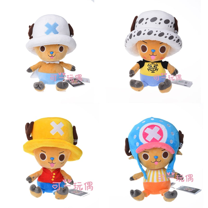 20cm One Piece Plush Toy Anime Tony Chopper Luffy Ace Pattern Soft Stuffed Plush Dolls Toys Cute Cartoon Chopper Doll Kids Gift