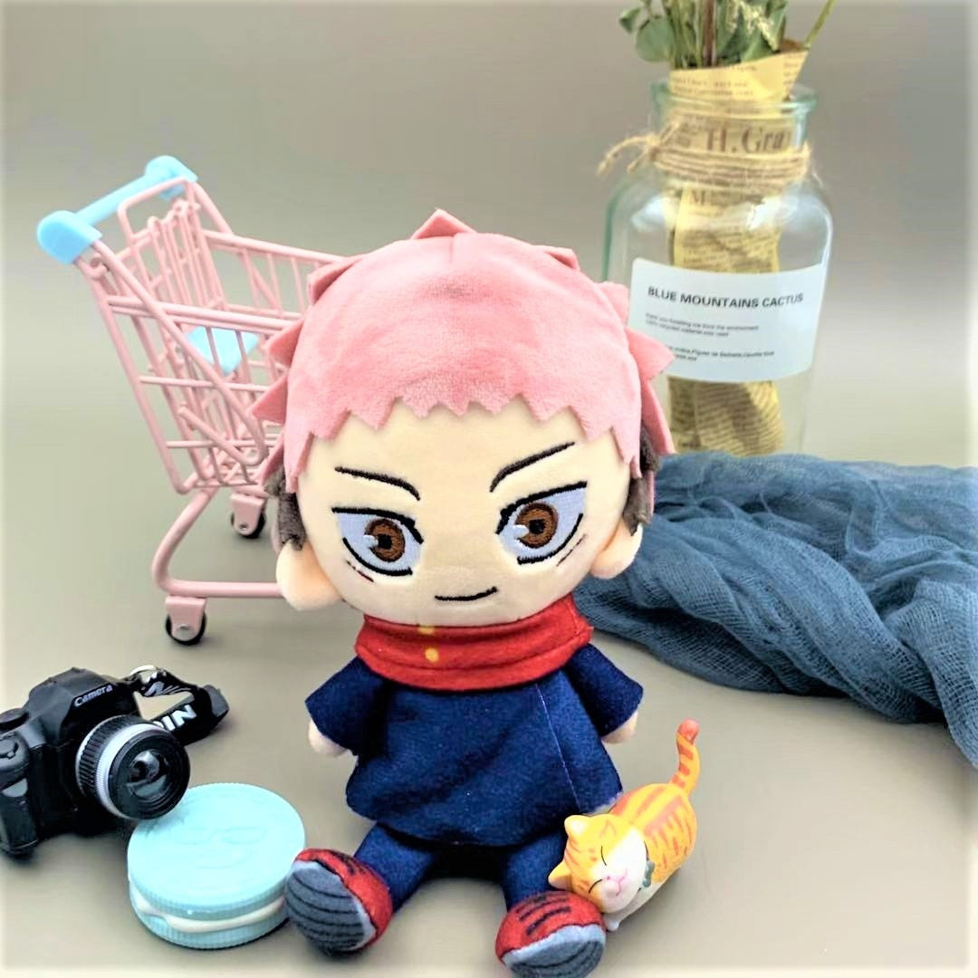 Anime Plush Jujutsu Kaisen - Uoozii - Yuji Itadori Plushie 6&quot;/15cm Kawaii Doll Cute Stuffed Anime Figure Toy Jujutsu Plush