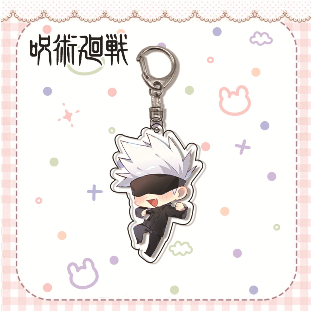 Hot Fashion Jujutsu Kaisen Yuji Itadori Keychain Fushiguro Megumi Cosplay Two-sided Acrylic Keyring Anime Jewelry Fans Souvenir