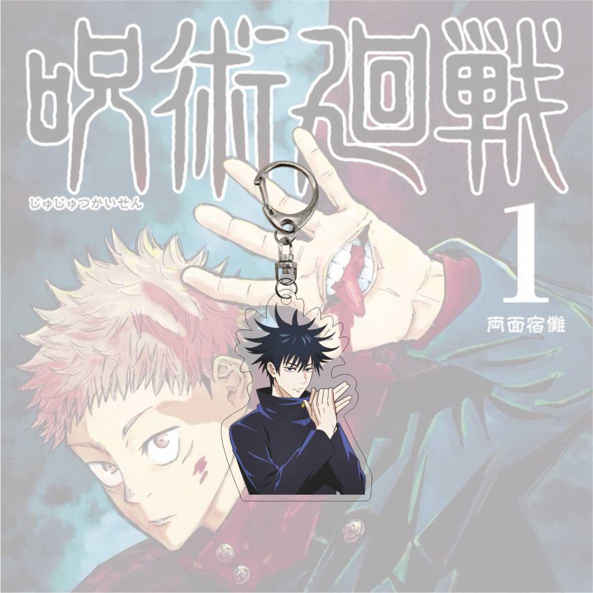 Hot Fashion Jujutsu Kaisen Yuji Itadori Keychain Fushiguro Megumi Cosplay Two-sided Acrylic Keyring Anime Jewelry Fans Souvenir