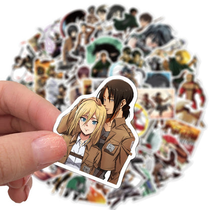 100PCS Attack on Titan Anime Stickers Pack Vinyl for Laptop Stationery Skateboard PS4 Guitar Decal Helmet Classic Toy Sticker