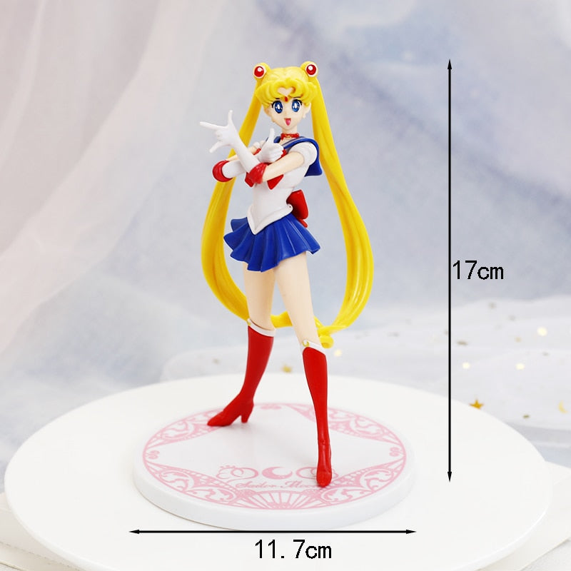 Anime Sailor Moon Wedding dress PVC Action Figure Collection Model Toy Doll Cake Decoration Girl Gift For Birthday Dessert Decor