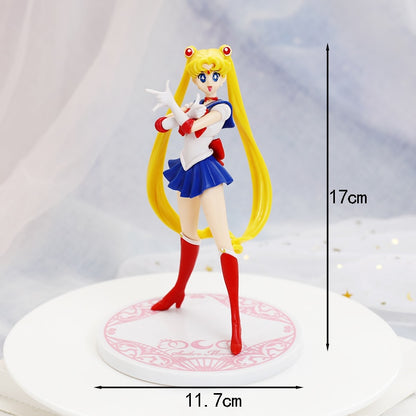 Anime Sailor Moon Wedding dress PVC Action Figure Collection Model Toy Doll Cake Decoration Girl Gift For Birthday Dessert Decor