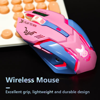 2.4GHz LED USB Wireless Gaming Optical Mouse 2400dpi Mute PC Laptop Computer 6 Buttons Gaming Mice for OW DVA Overwatch