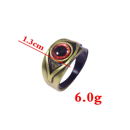 Game Residents Evils 8 Village Ring Red Maroon Eye Cosplay Ring For Men Props Accessories Vintage Jewelry Gift