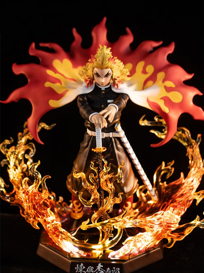 25cm Demon Slayer Rengoku Kyoujurou Action Figures Toys GK Anime Kimetsu No Yaiba PVC Model Figurine Toy Dolls