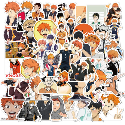 50PCS/set New Haikyuu Stickers Decal to DIY Laptop Phone Guitar Suitcase Skateboard PS4 Toy Anime Haikyuu!! Waterproof Sticker