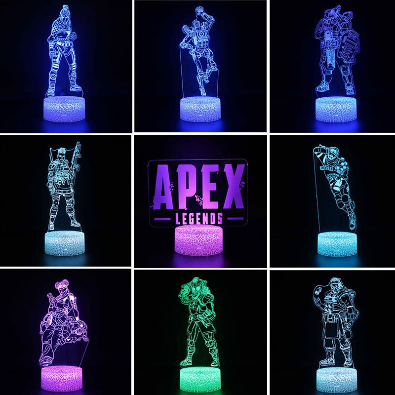 APEX Legends Hero Red Dead Redemption 2 Figure Anime Night Light for Children 3D Acrylic LED Nightlamp Illusion Table Lamp Gifts