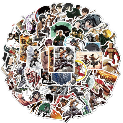 100PCS Attack on Titan Anime Stickers Pack Vinyl for Laptop Stationery Skateboard PS4 Guitar Decal Helmet Classic Toy Sticker