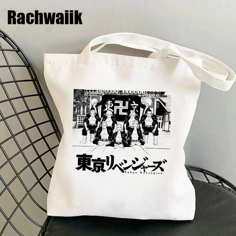 Tokyo Revengers Shopping Bag Graphic Tote Harajuku Shopper Bag Women Canvas Shoulder Bag Female Ulzzang Funny Eco Large-capacity