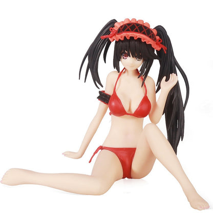 16Cm DATE A LIVE Tokisaki Kurumi With Swimsuit Sitting Ver. Anime Figure Sexy Girls Action Figure PVC Collection Model Kids Toys