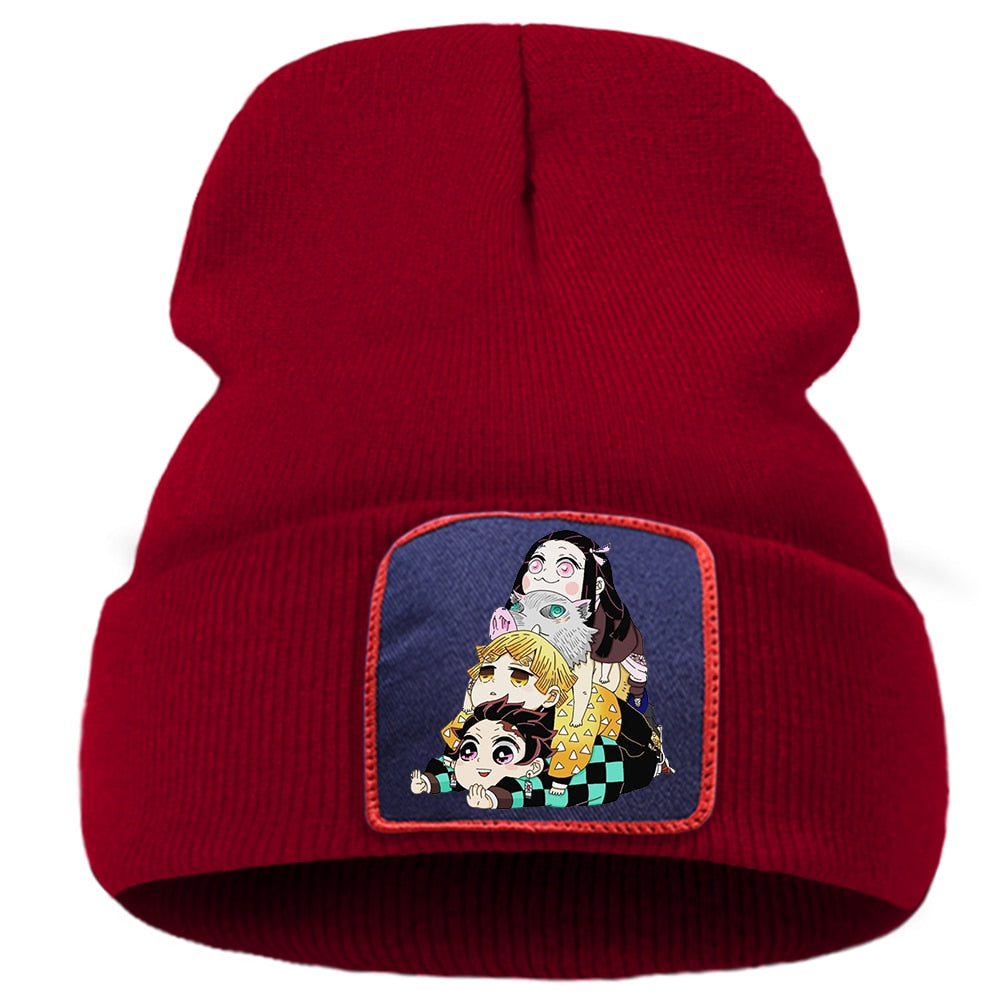 Demon Slayer Printing New Winter Hats For Women Warm Casual Man Japan Anime Knitted Hat Soft Fashion Men Autumn Beanie