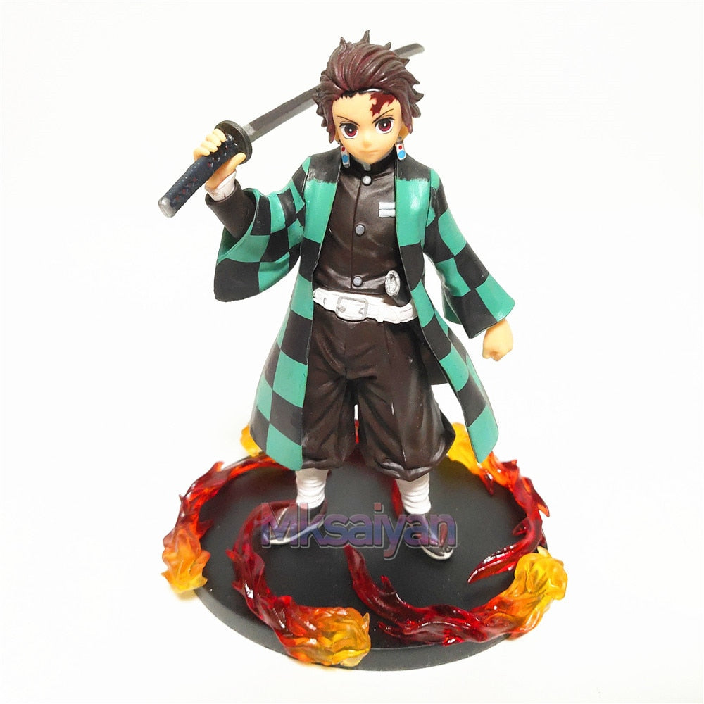 Demon Slayer Anime Figure DIY Set Tanjirou Zenitsu Rengoku Kyoujurou Toy Model Action Figural Kimetsu no Yaiba Rengoku Xmas Gift