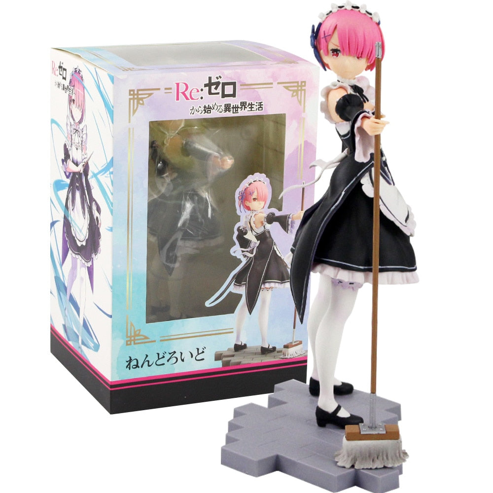 12-22cm Re: Zero in A Different World From Zero Ram Rem Servant Suit Version Figure Doll PVC Collection Model Toys