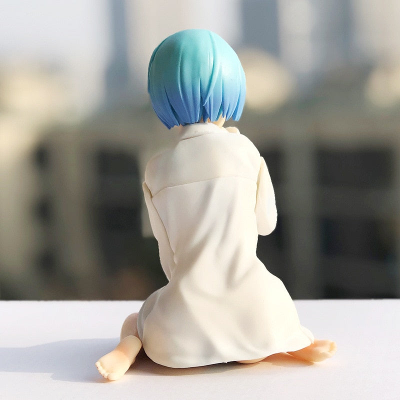 11CM Sitting Anime white shirt Re: Zero in a different world from zero Brianna Knickerbocker Ram Rem doll Model toys Gift