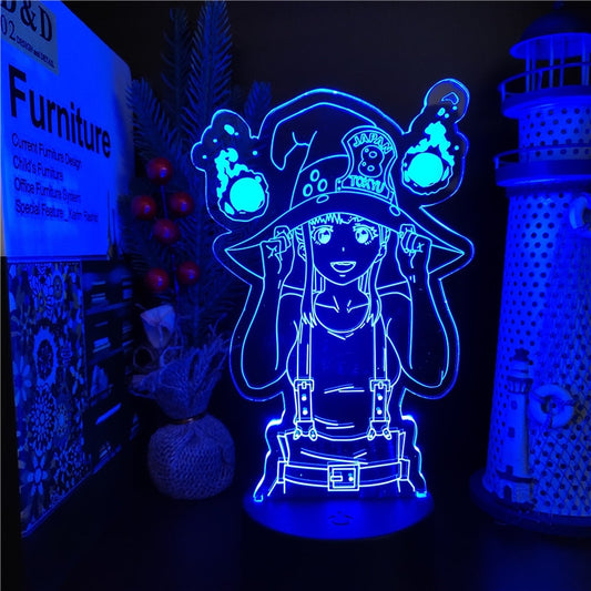 Fire Force Maki Oze Anime Figure 3D Illusion Lamp LED RGB Neon Night Light Kids Bedroom Table Decor Lighting Manga Birthday Gift