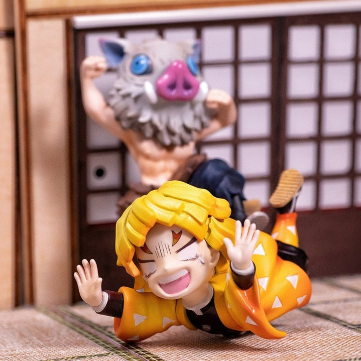 Anime GK Figure Demon Slayer Kimetsu No Yaiba Kamado Nezuko Agatsuma Zenitsu Cute Toys for Kids Collectible Model PVC Doll