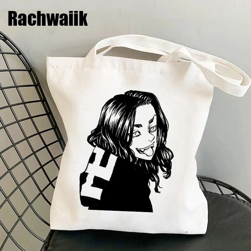 Tokyo Revengers Shopping Bag Graphic Tote Harajuku Shopper Bag Women Canvas Shoulder Bag Female Ulzzang Funny Eco Large-capacity