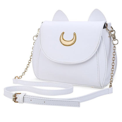 2023 New Sailor Moon Ladies Handbag Black Luna Cat Shape Chain Shoulder Bag PU Leather Women Messenger Crossbody Small Bag