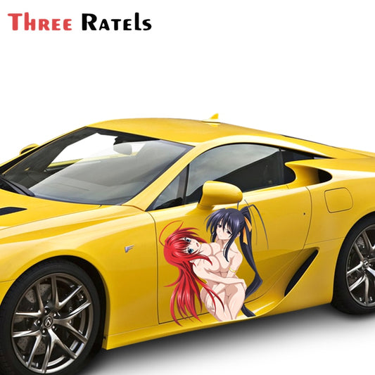 Three Ratels FC157 High School DxD Rias Gremory And Himejima Akeno Sexy 3D Sticker Car Styling Vinyl Car Window Wiper Decal