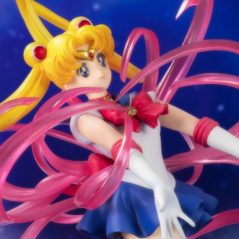 Anime Figure Sailor Moon Crystal Power Transformation Kawaii Girl Action Figurines Pvc Girl Model Doll Statue Toy Decor Kids Toy