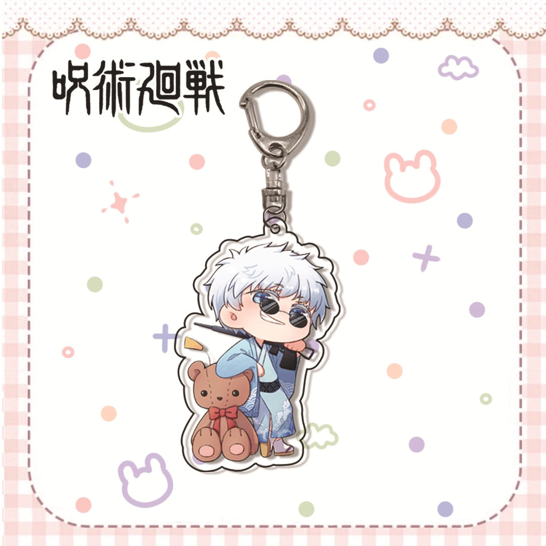 Hot Fashion Jujutsu Kaisen Yuji Itadori Keychain Fushiguro Megumi Cosplay Two-sided Acrylic Keyring Anime Jewelry Fans Souvenir