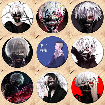 1Pcs Japan Anime Tokyo Ghoul Album Brooch Pin Badge Accessories For Clothes Hat Backpack Decoration Men Women Boy Girl Gifts