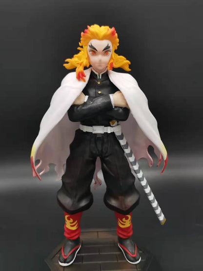 25cm Demon Slayer Rengoku Kyoujurou Action Figures Toys GK Anime Kimetsu No Yaiba PVC Model Figurine Toy Dolls