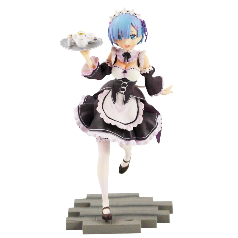 12-22cm Re: Zero in A Different World From Zero Ram Rem Servant Suit Version Figure Doll PVC Collection Model Toys