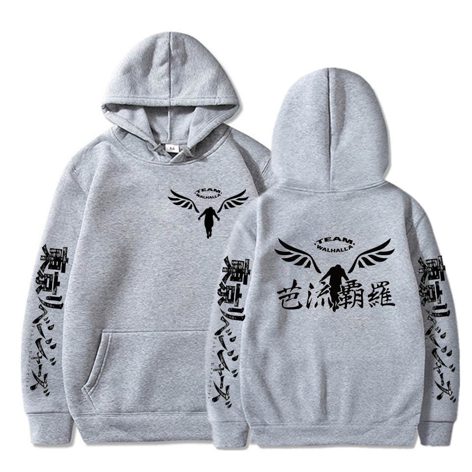 Gambar Valhalla Tokyo Revengers Hoodies Anime Graphic Hoodie for Men Women Sportswear Tokyo Revengers Cosplay Tracksuit Clothes