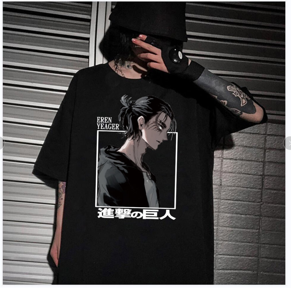 Attack on Titan Eren Yeager Anime Fashion Casual Round Neck Short Sleeve Man Woman T-shirt