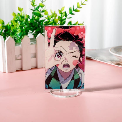 Anime Demon Slayer Kimetsu no Yaiba Kamado Tanjirou Hashira Giyuu Acrylic Stand Action Figure Desk Model Plate Holder Stationery