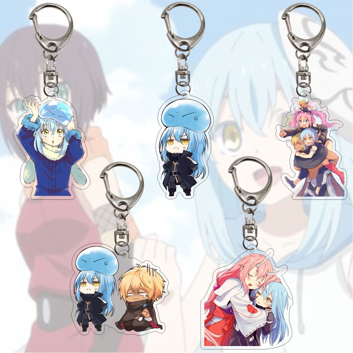 Anime That Time I Got Reincarnated as a Slime Keychain Kawaii Rimuru Tempest Figures Pendant Key Chain Bag Charm Fans Collection