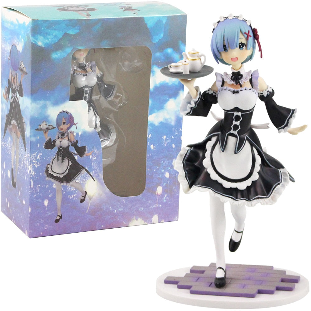 12-22cm Re: Zero in A Different World From Zero Ram Rem Servant Suit Version Figure Doll PVC Collection Model Toys