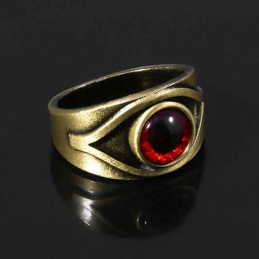 Game Residents Evils 8 Village Ring Red Maroon Eye Cosplay Ring For Men Props Accessories Vintage Jewelry Gift