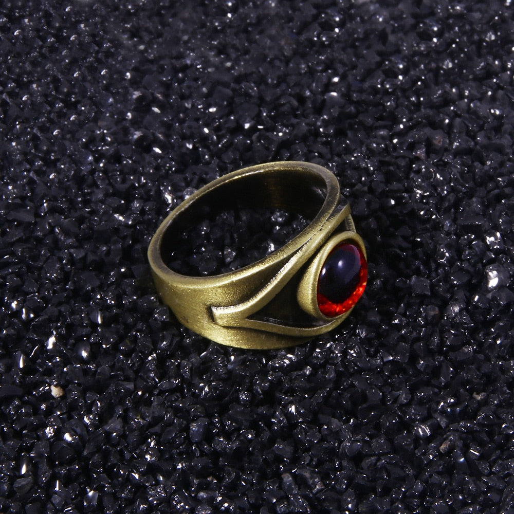 Game Residents Evils 8 Village Ring Red Maroon Eye Cosplay Ring For Men Props Accessories Vintage Jewelry Gift