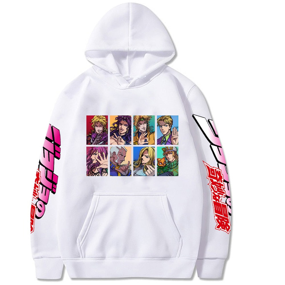 Japanese Anime Jojos Bizarre Adventure Harajuku Hoodies Printed Men&#39;s Hoodie Male Streetwear Fashion Casual sweatshirt Coat