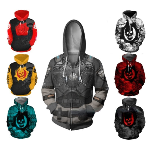 Game war machine 5 3D printed Hooded Sweatshirt gears Cosplay clothing men&#39;s and women&#39;s casual sports long sleeve coat Gears of War