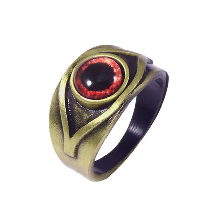 Game Residents Evils 8 Village Ring Red Maroon Eye Cosplay Ring For Men Props Accessories Vintage Jewelry Gift